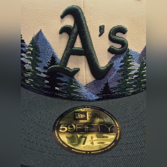Oakland A's New Era 59fifty Fitted Hat (7 1/4) NEW! - Picture 2 of 5